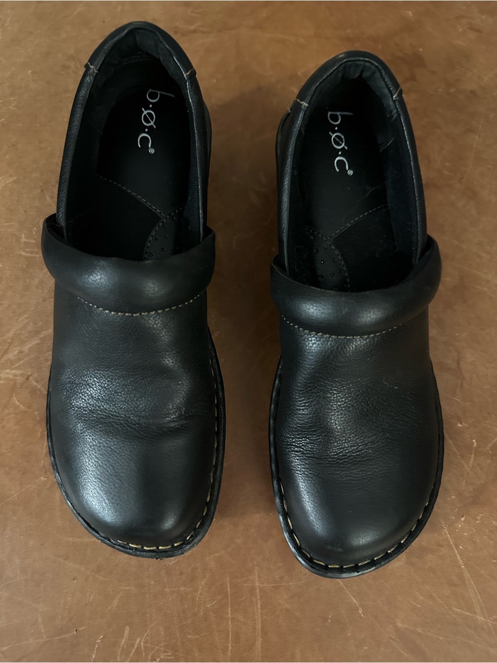 b.o.c. Black Leather Slip-On Loafers